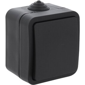 Q-LINK 1-voudige wisselschakelaar IP54 mat zwart 230V