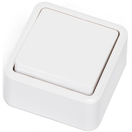 HLW LED Opbouw wisselschakelaar Aigi Winy 1-knop wit 250V 10A