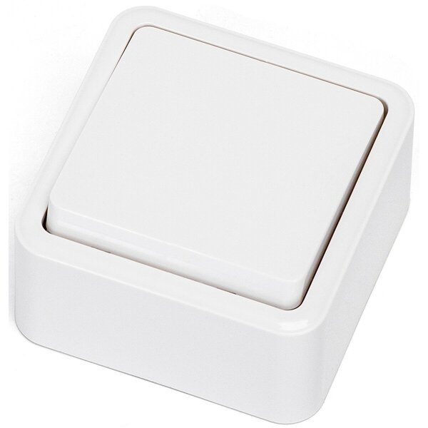 HLW LED Opbouw wisselschakelaar Aigi Winy 1-knop wit 250V 10A