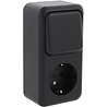 Q-LINK Q-LINK wandcontactdoos mat zwart met wisselschakelaar Q-LINK Q-LINK wandcontactdoos mat zwart met wisselschakelaar