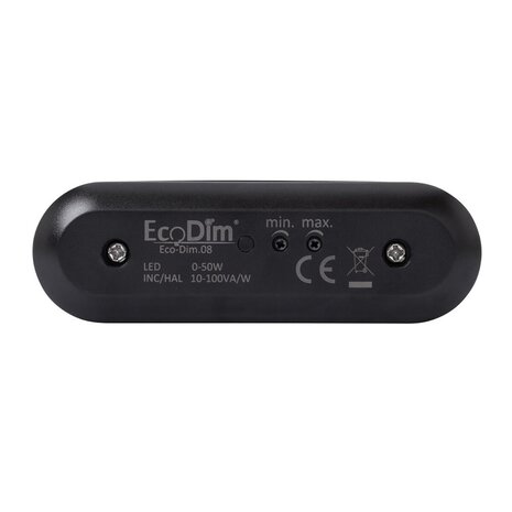 EcoDim EcoDim LED Snoerdimmer 0-50W - compacte zwarte dimmer EcoDim EcoDim LED Snoerdimmer 0-50W - compacte zwarte dimmer