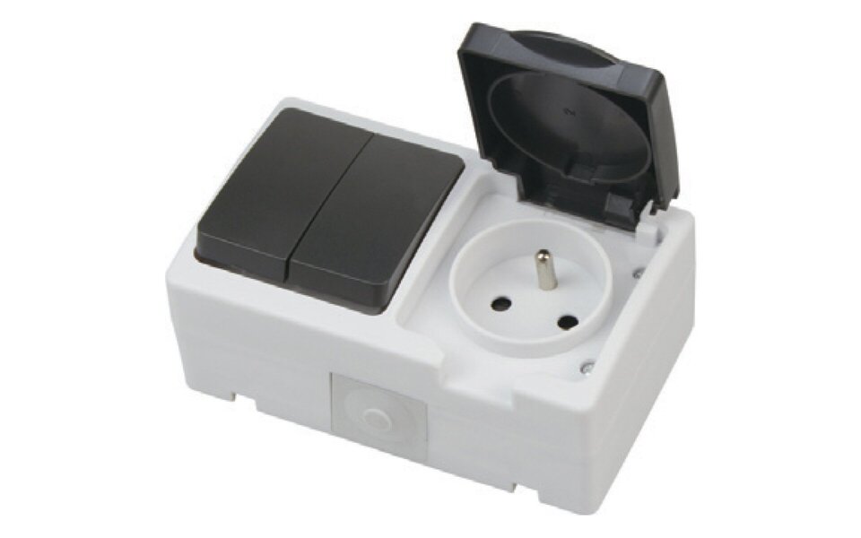 HLW LED Buitenstopcontact IP54 Geaard met Schakelaar (Enkel/Dubbel)