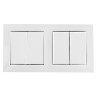 Aigi Cika 2-voudige wisselschakelaar 4-knop Wit 230V LED