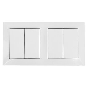 Aigi Cika 2-voudige wisselschakelaar 4-knop Wit 230V LED Aigi Cika 2-voudige wisselschakelaar 4-knop Wit 230V LED