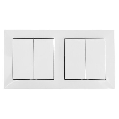 HLW LED Aigi Cika 2-voudige wisselschakelaar 4-knop Wit 230V LED