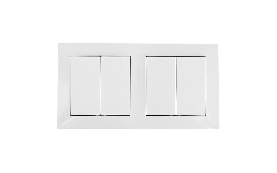 HLW LED Aigi Cika 2-voudige wisselschakelaar 4-knop Wit 230V LED