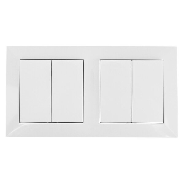 HLW LED Aigi Cika 2-voudige wisselschakelaar 4-knop Wit 230V LED