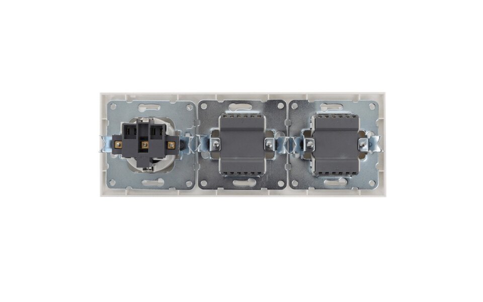 HLW LED Inbouw 1x stopcontact randaarde + 2x wissel, wit 230V 16A