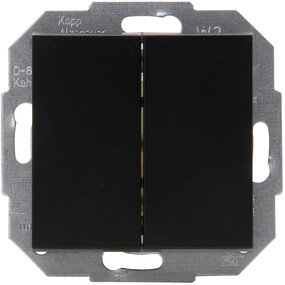 KOPP Athenis HK07 mat zwart 2-knops wisselschakelaar KOPP Athenis HK07 mat zwart 2-knops wisselschakelaar
