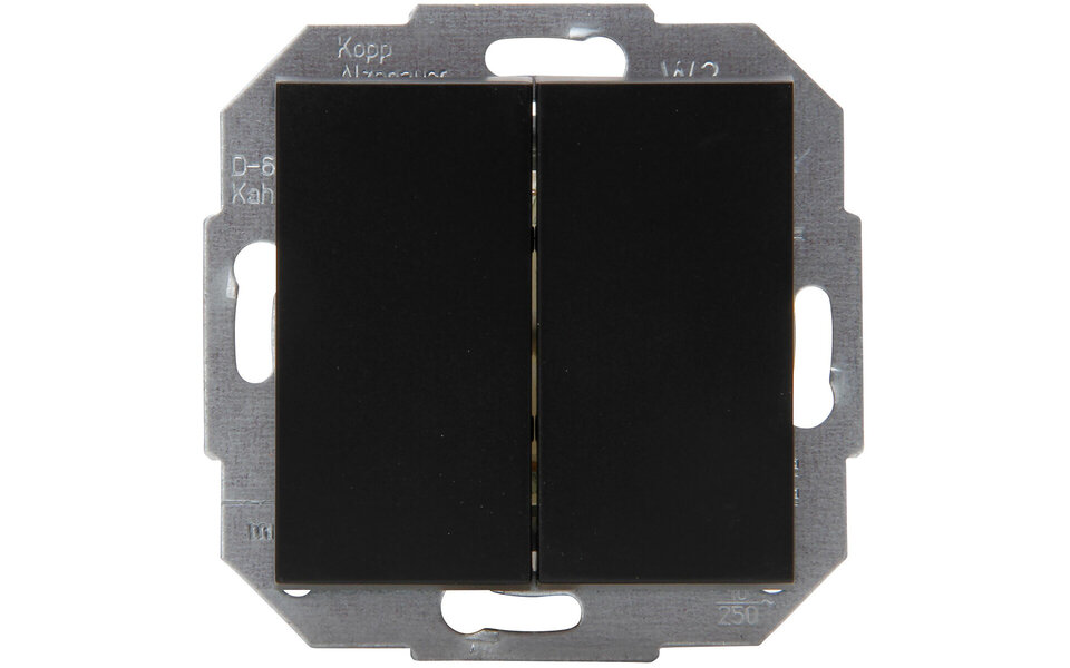 KOPP KOPP Athenis HK07 mat zwart 2-knops wisselschakelaar