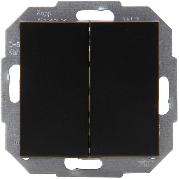 KOPP KOPP Athenis HK07 mat zwart 2-knops wisselschakelaar KOPP KOPP Athenis HK07 mat zwart 2-knops wisselschakelaar