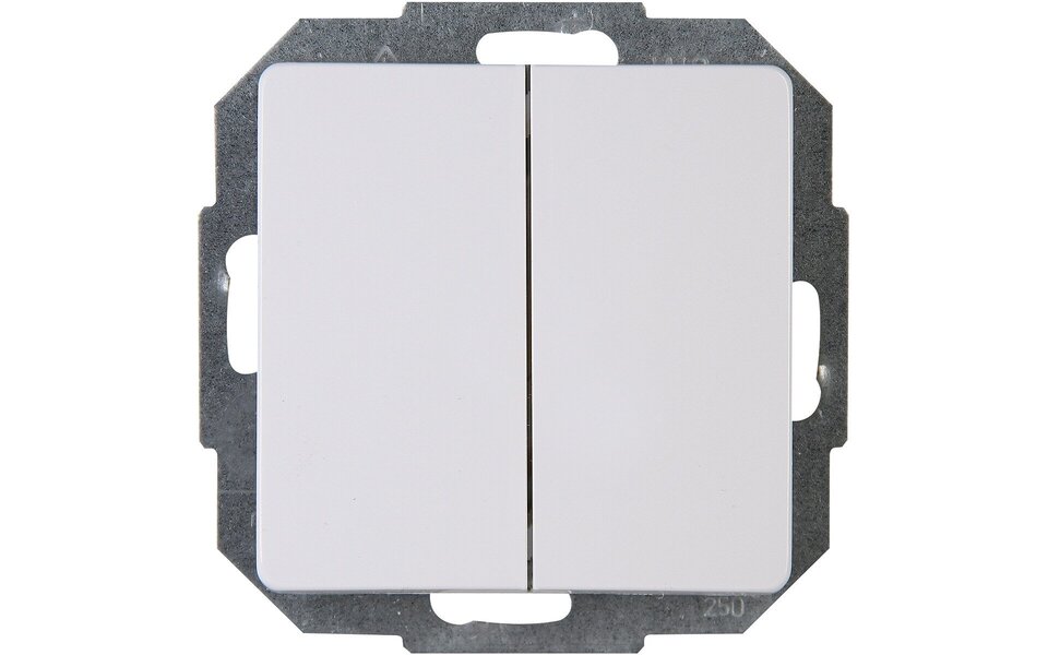 KOPP KOPP dubbele wisselschakelaar inbouw 2-knops arctic wit