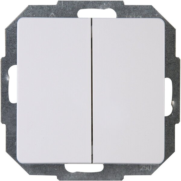 KOPP KOPP dubbele wisselschakelaar inbouw 2-knops arctic wit KOPP KOPP dubbele wisselschakelaar inbouw 2-knops arctic wit