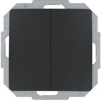 KOPP Mat Zwarte 2-knops Dubbele Wisselschakelaar Paris HK05 KOPP Mat Zwarte 2-knops Dubbele Wisselschakelaar Paris HK05