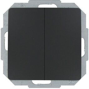 KOPP Mat Zwarte 2-knops Dubbele Wisselschakelaar Paris HK05 KOPP Mat Zwarte 2-knops Dubbele Wisselschakelaar Paris HK05