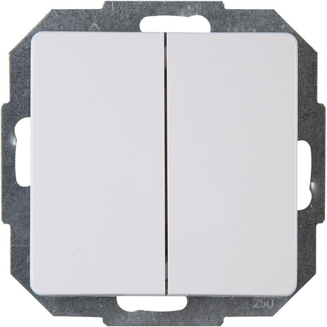 KOPP Serieschakelaar 2‑voudig Arctic Glans Wit 10A