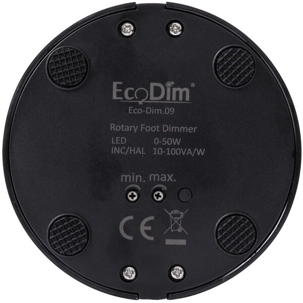 EcoDim EcoDim LED vloerdimmer 0–50W mat zwart — RC dimmer EcoDim EcoDim LED vloerdimmer 0–50W mat zwart — RC dimmer