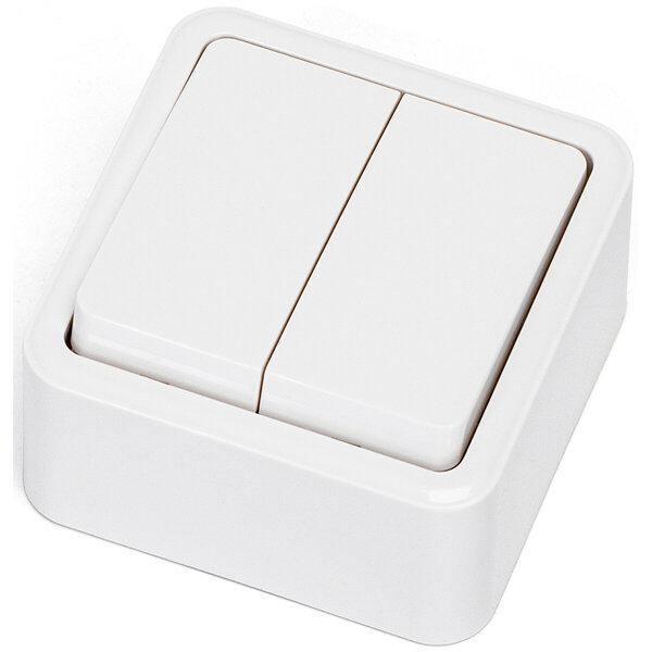 HLW LED Aigi Winy Dubbele Serieschakelaar 2-knops Wit 250V/10A