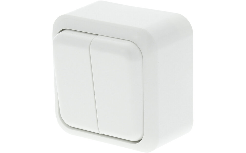 Q-LINK Q-LINK Dubbele Serieschakelaar 2-knops Polarwit LED