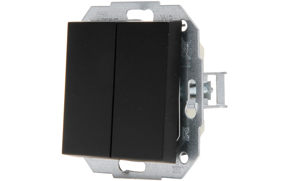 KOPP KOPP Athenis HK07 dubbele serieschakelaar inbouw mat zwart