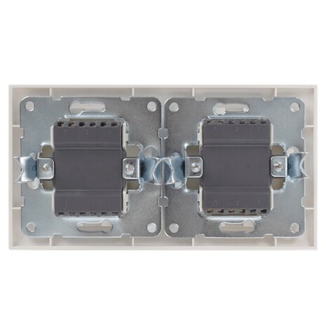 2-voudige wisselschakelaar 2-knops wit LED 230V 2-voudige wisselschakelaar 2-knops wit LED 230V