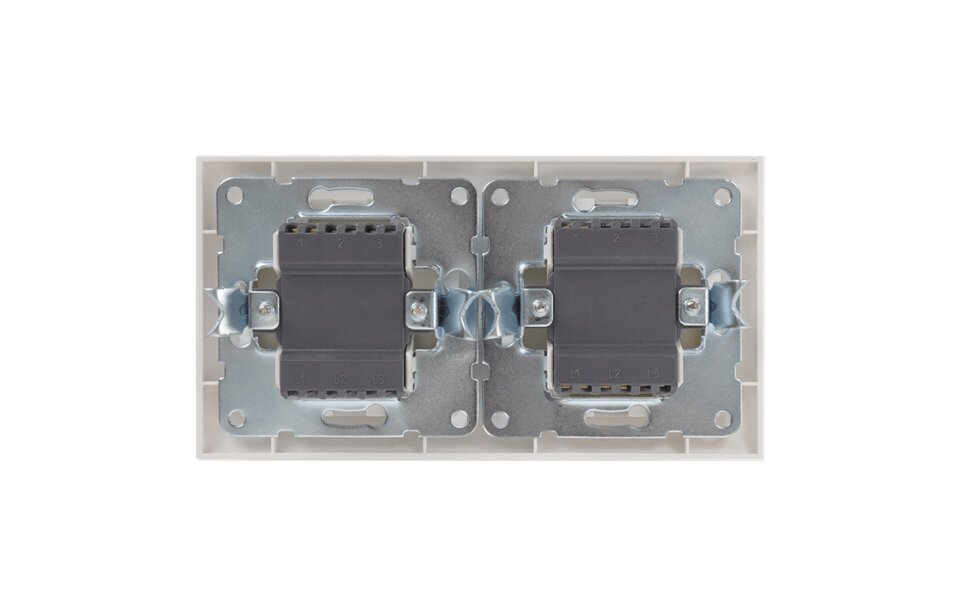 2-voudige wisselschakelaar 2-knops wit LED 230V