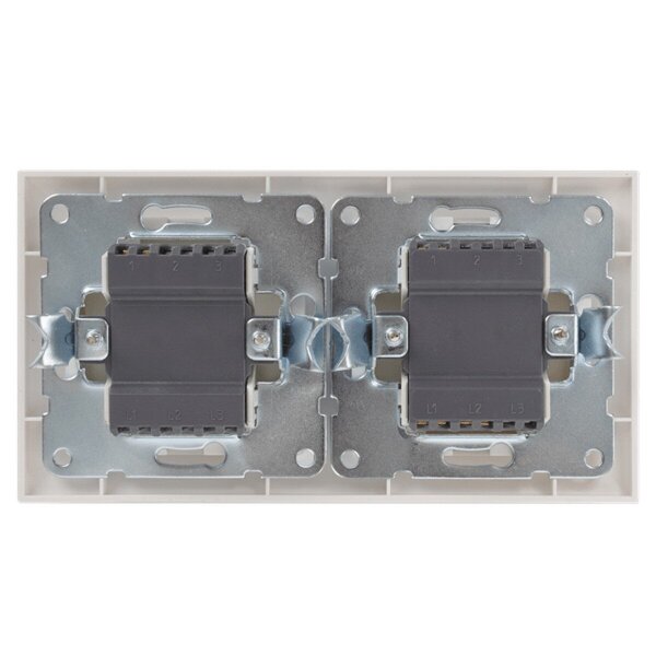 2-voudige wisselschakelaar 2-knops wit LED 230V 2-voudige wisselschakelaar 2-knops wit LED 230V