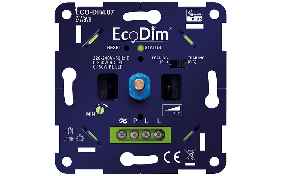 EcoDim EcoDim Smart LED-dimmer 0–200W WiFi/Z-Wave met meter EcoDim EcoDim Smart LED-dimmer 0–200W WiFi/Z-Wave met meter