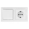 HLW LED Geaard stopcontact + wisselschakelaar 230V/16A Wit