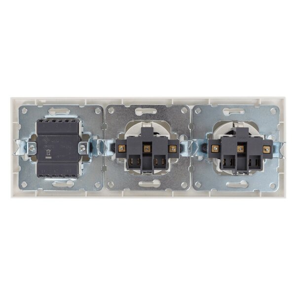 HLW LED Geaarde wandcontactdoos 2-voudig met wisselschakelaar 16A