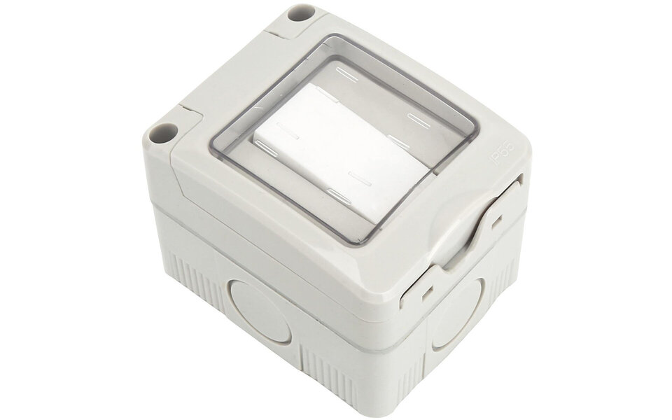 HLW LED Wisselschakelaar 1-knop LED IP55 mat grijs 230V