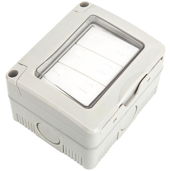 HLW LED 3-knops wisselschakelaar LED IP55 matgrijs 230V