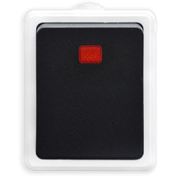 HLW LED Matgrijze wisselschakelaar 1-knop IP54 LED 230V