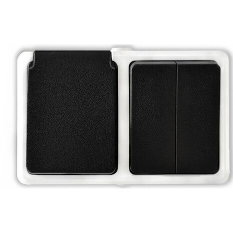 HLW LED Grijs schakelmateriaal met enkel stopcontact & 2-knops wissel