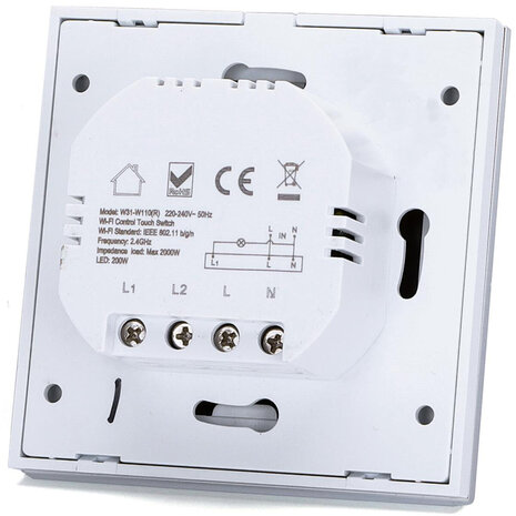 HLW LED Smart WiFi touchschakelaar 1-knops - LED, Alexa & Google