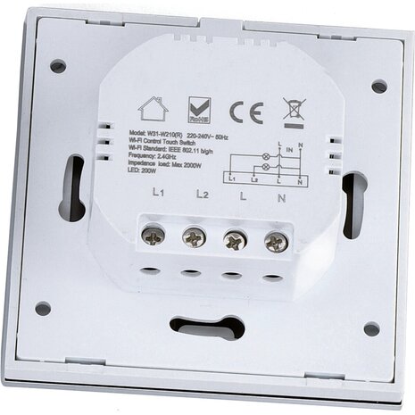 HLW LED Aigi Smarton Touchschakelaar 2‑voudig Smart WiFi