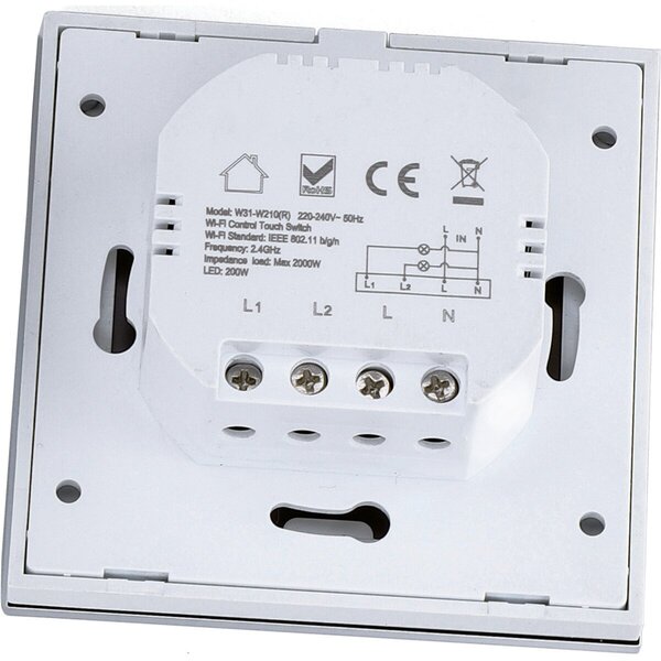 HLW LED Aigi Smarton Touchschakelaar 2‑voudig Smart WiFi