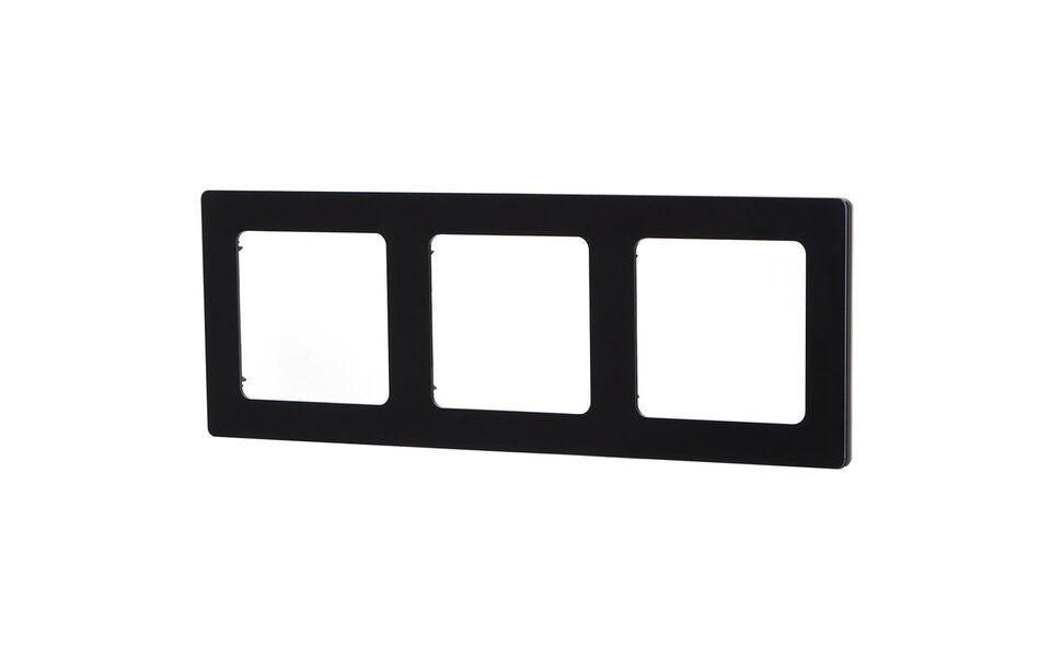 HLW LED Aigi Jura 3-gang mat zwart kunststof afdekraam