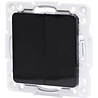 HLW LED Aigi Jura wisselschakelaar 1x dubbel 2-knops, zwart LED 10A