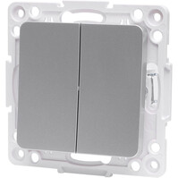 Wisselschakelaar Aigi Jura 1x dubbel zilver 250V 10A