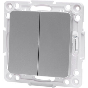 Wisselschakelaar Aigi Jura 1x dubbel zilver 250V 10A