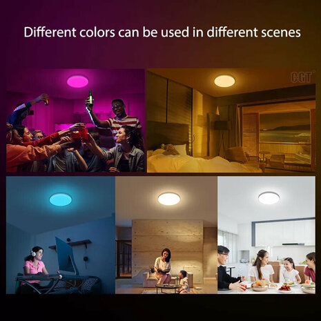 Smartlife Domotica Smart Plafondlamp 20W Ø300mm RGB Wi‑Fi Dimbaar
