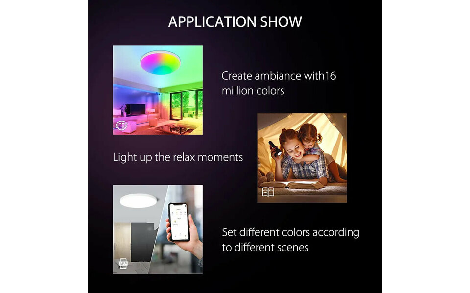 Smartlife Domotica Smart Plafondlamp 20W Ø300mm RGB Wi‑Fi Dimbaar