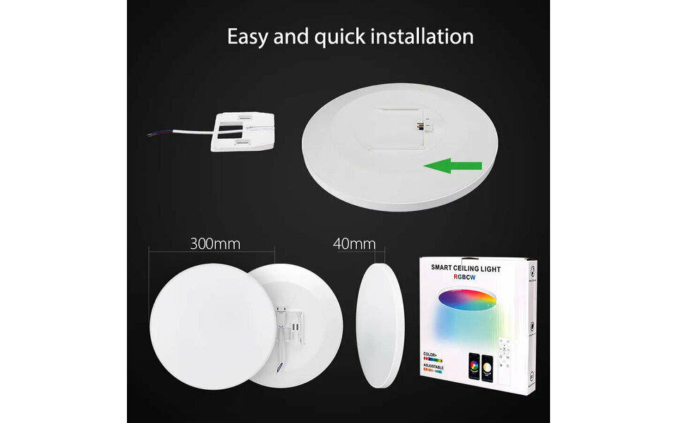 Smartlife Domotica Smart Plafondlamp 20W Ø300mm RGB Wi‑Fi Dimbaar