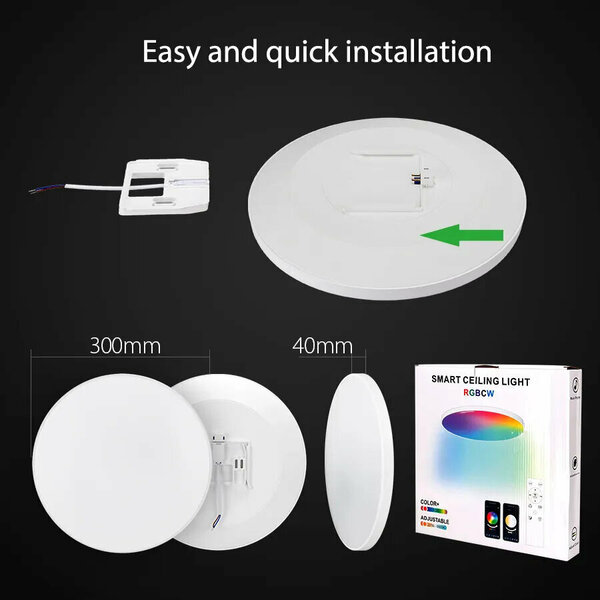 Smartlife Domotica Smart Plafondlamp 20W Ø300mm RGB Wi‑Fi Dimbaar