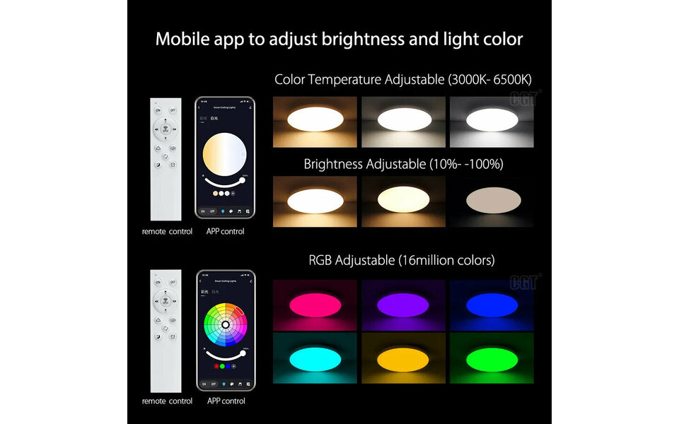 Smartlife Domotica Smart Plafondlamp 20W Ø300mm RGB Wi‑Fi Dimbaar