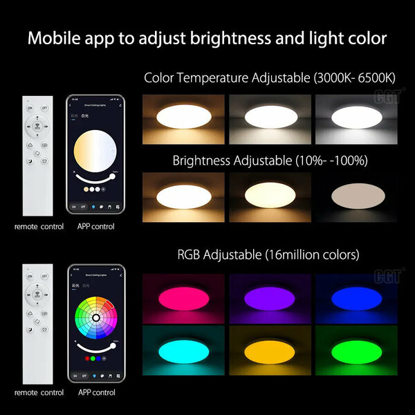 Smartlife Domotica Smart Plafondlamp 20W Ø300mm RGB Wi‑Fi Dimbaar