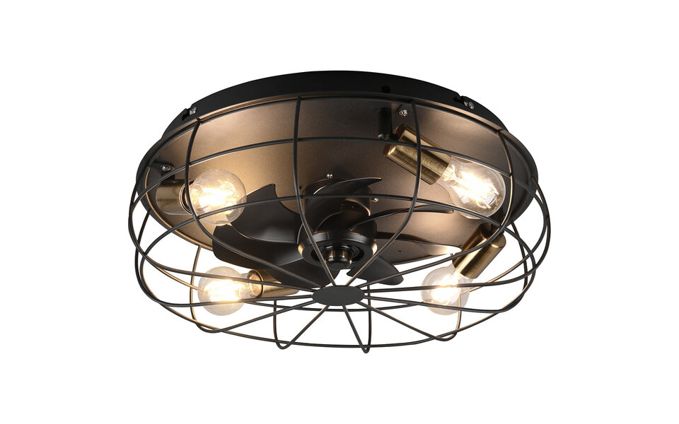 HLW LED Moderne LED plafondlamp met ventilator - mat zwart