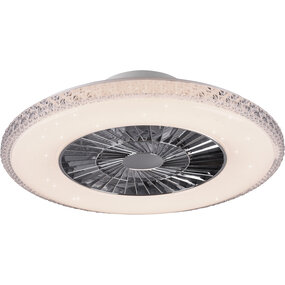 Ronde LED plafondlamp ventilator 60 cm mat chroom, dimbaar Ronde LED plafondlamp ventilator 60 cm mat chroom, dimbaar