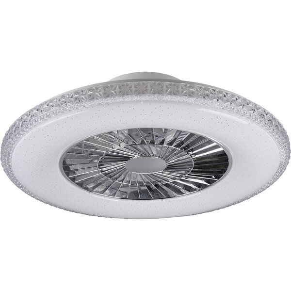 HLW LED Ronde LED plafondlamp ventilator 60 cm mat chroom, dimbaar